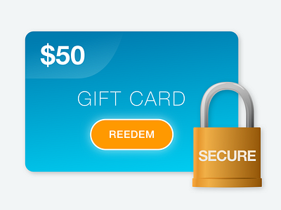 Gift Card Secure Transaction Illustration