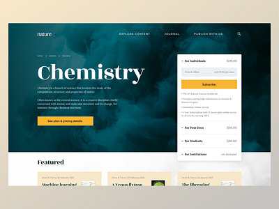 Nature | Pricing page chemistry nature ui ui design website