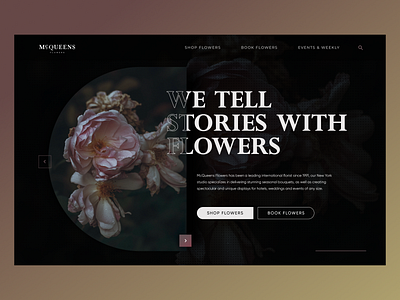 McQueens Flowers | Homepage dark flower homepage nature ui ui design website