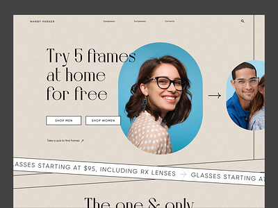 Warby Parker | Website concept blue color design desktop fashion glasses homepage neutral noise ui website