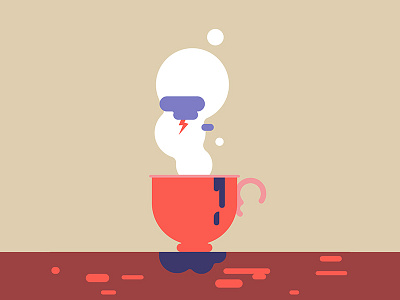 Storm in a cup 2d color cup flat design illustration illustrator tea