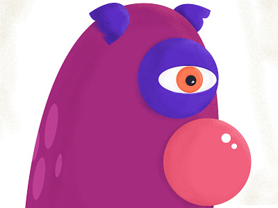 Bubble Gum Monster character design flat design illustration illustrator monster