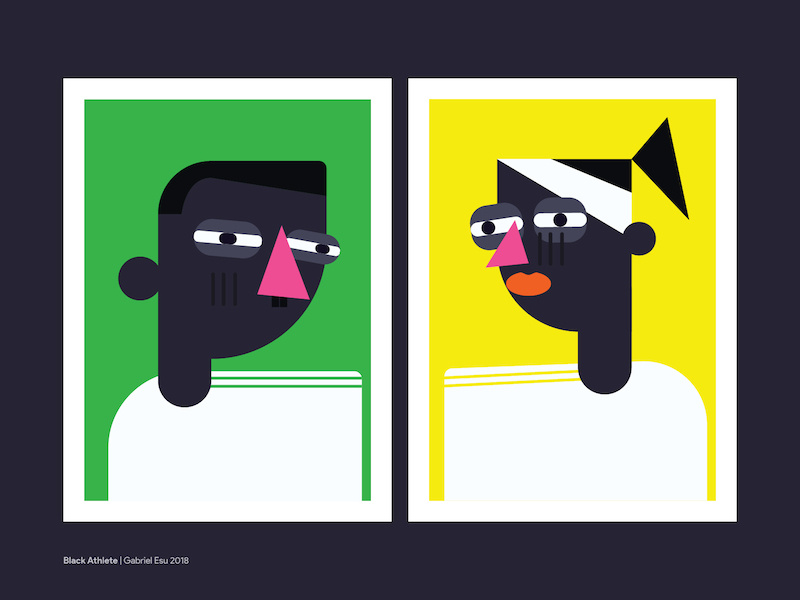 Black Athletes illustrator character design character black flat design illustration