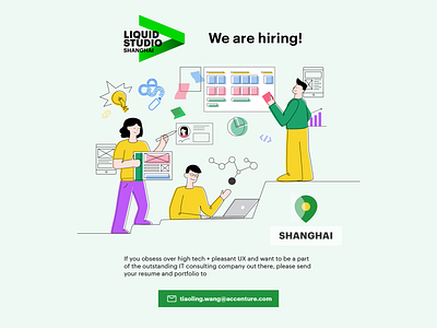 Liquid Studio Recruiting Poster 2x design flat icon illustration illustrator logo minimal ui vector