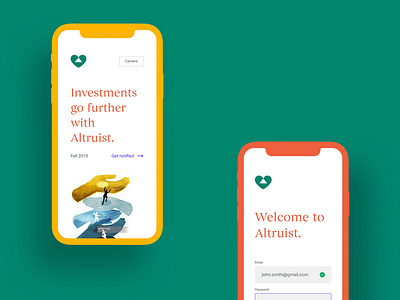 Altruist v1 - Website iPhone Mockups