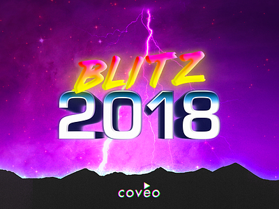 Coveo Blitz 2018 80s branding competition coveo hackathon lightning neon