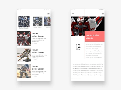 News Feed Gunpla gundam gunpla hobby news news app news feed ui ui design ui ux ux ux design