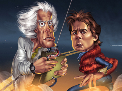 Back to the Future back digital future illustration painting photoshop