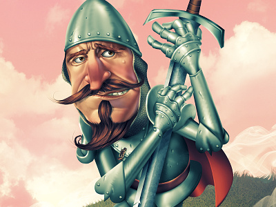 The Knight beard knight man standing sword