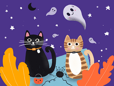 Cats Halloween 👻 cats halloween illustration procreate