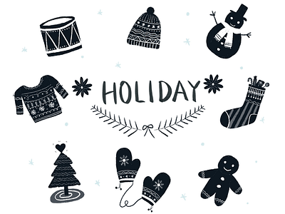 Holiday illustration doodles holiday illustration new year procreate sketch