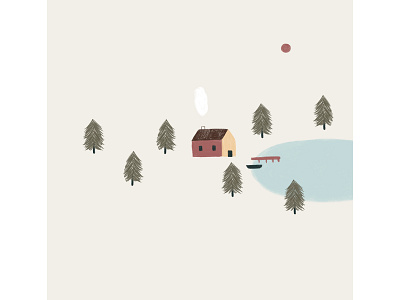 Peachtober 19: Cool cabin canoe cozy forest house lake nordic scandinavian trees woods