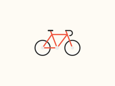 Bike bicycle bike icon illustration lines minimalistic red simple