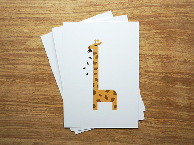 Giraffe Cards animal bird giraffe illustration postcard