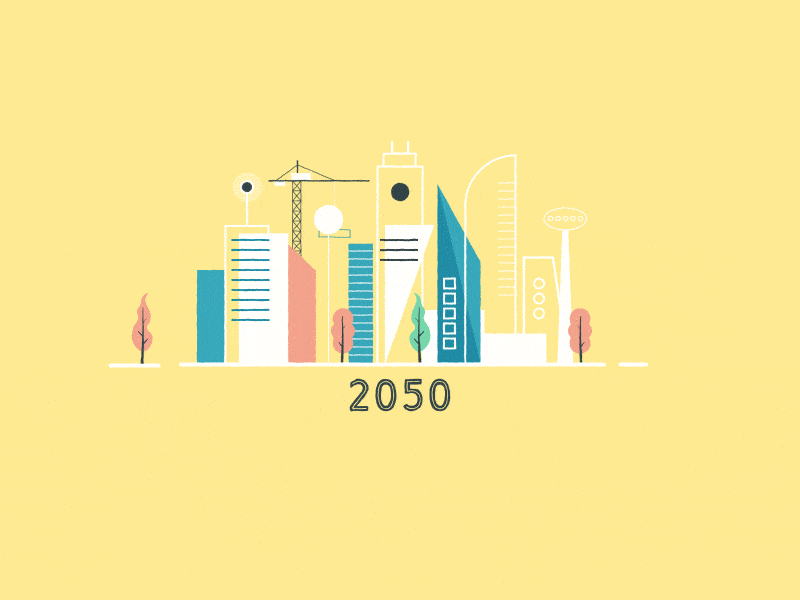 2050 buildings city flying car future skyline
