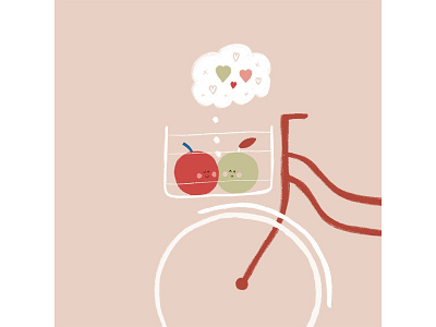 Inktober Day 5: Apple apple apples bicycle bike cute inktober