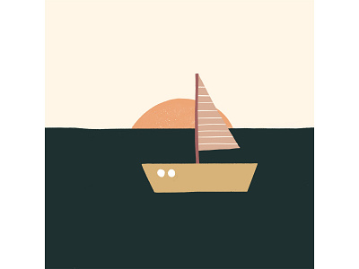 Inktober Day 13: Boat boat sailboat sea sun