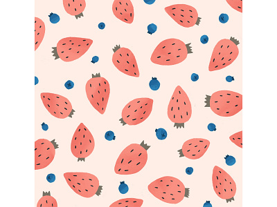 Inktober Day 31: Berry berry blueberry pattern strawberry