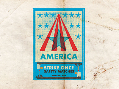 AMERICA STRIKE ONCE | SAFETY MATCHES artwork branding concept design graphic design illustration logo package design