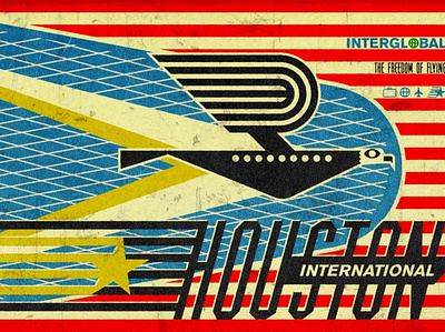 InterGlobal | airport design artwork branding concept design flight airport graphic art graphic design homage houston illustration logo logos mid century minimal modernism retro southern texas vintage