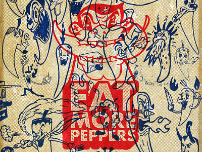 Panel No 5 | EAT MORE PEPPERS abstract artwork branding character design concept contemporary contemporary illustration design expressionism graphic art graphic design illustration pop art typography