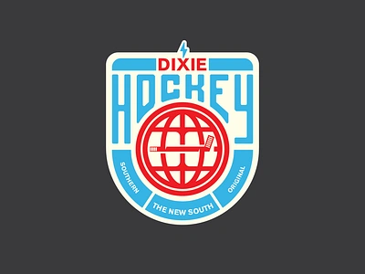 Dixie Hockey Co. | World Wide apparel logo artwork badge badge design branding design graphic design hockey illustration logo patch typography world wide