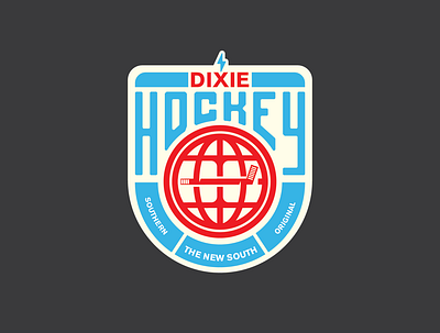 Dixie Hockey Co. | World Wide apparel logo artwork badge badge design branding design graphic design hockey illustration logo patch typography world wide