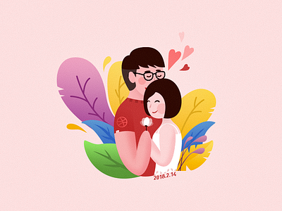 Happy Valentine's Day day first illustration，love，valentines shot ，