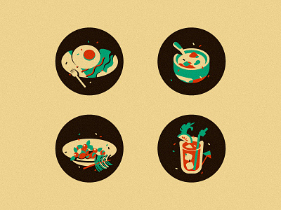 Food icons dark perspective food icons