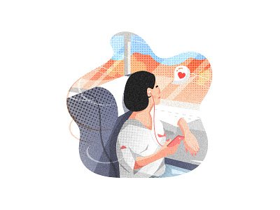 Travel girl illustration journey landscape release