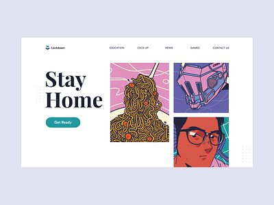 Stay Home Everyone corona design flat illustration medical mie instan simple stay home uiux web