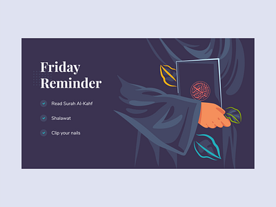 Friday Reminder design flat friday illustration islam muslim read al kahf reminder simple