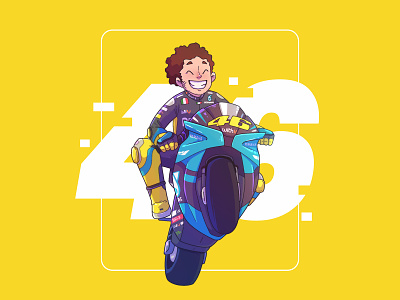 Valentino Rossi 46 character design illustration legend motogp race rossi valentino vector