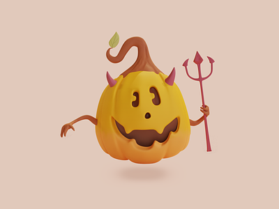 Cutest Pumpkin 3d candy character halloween illustration pumpkin scary spooky