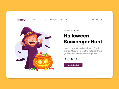 Halloween - Scavenger Hunt cartoon character flat halloween hunt illustration landing page pumpkin scavenger ui vector witch