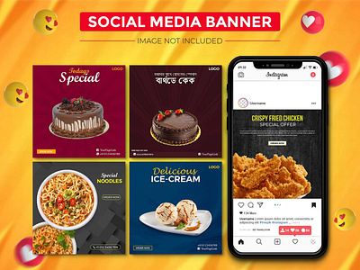 Food Social Media Post Templates I Social Media Banner