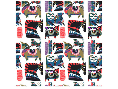 horses pattern animal horse illustration pattern scandinavian scandinavian style vector illustration