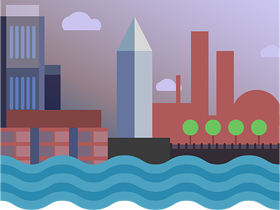 city on river architecture city river vector vector illustration water
