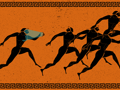 the runners ancient ancient greece gadget greece historic history illustration meander run sport vector vector illustration
