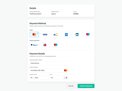 Simple payment page