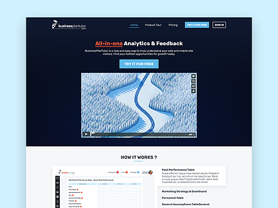 Businessplantutor.com Landing Page with Calculators business calculator design landing page ui ui design ux ux design web