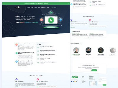 Ico Home Page Design bitcoin clean community computer design green home homepage ico investors money news sketch ui ux web web desing