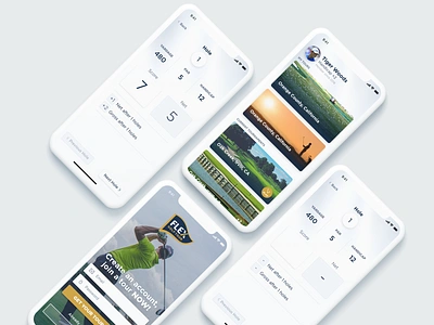 Golf App Design adobe xd app clean design design app golf hole login login design new standings ui ui design ui ux ux ux design xd