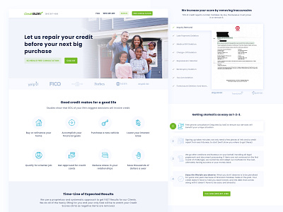 Credit Company Website credit cta finance icons landing landing page menu new partners popular sketch steps top ui ux web web design