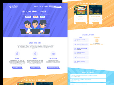 Software Challenge Website for Kids challenge events home home page homepage kids landing landing page menu menu bar new sketch software ui ux web site website