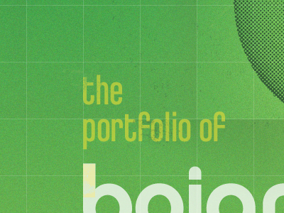Bojan's portfolio chalet green paper poster yellow