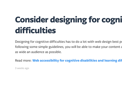 Tip: consider designing for cognitive difficulties accessibility cognitive difficulties typonine usability ux web typography