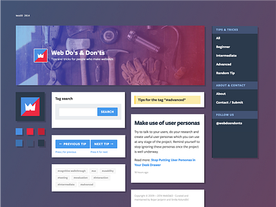 WebD&D Elements css dashboard donts dos html moodboard responsive styleguide tips tricks typonine sans webdd