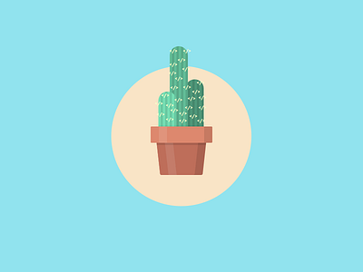 Cactus cactus code fedra mono flat illustration rebound vector