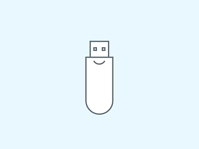 Happy USB drive flash happy illustration memory simple smile usb